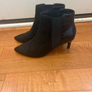 Black Ann Taylor pointed toe bootie